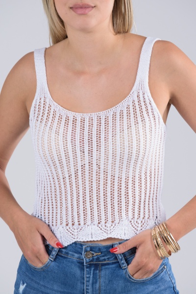 Top Net Knitting White