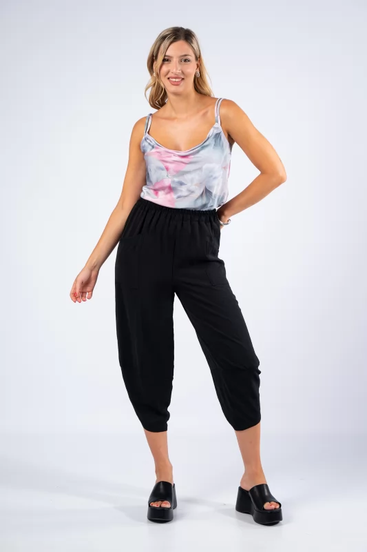 Top Floral Draped Grey