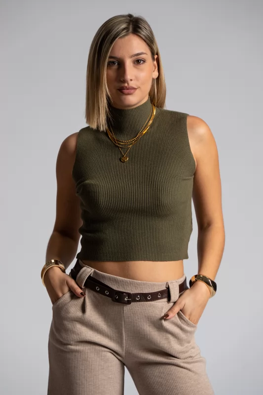 Top Half Turtleneck Rib