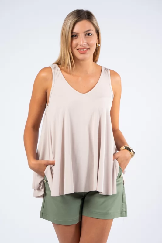 Top Line A Rib Beige