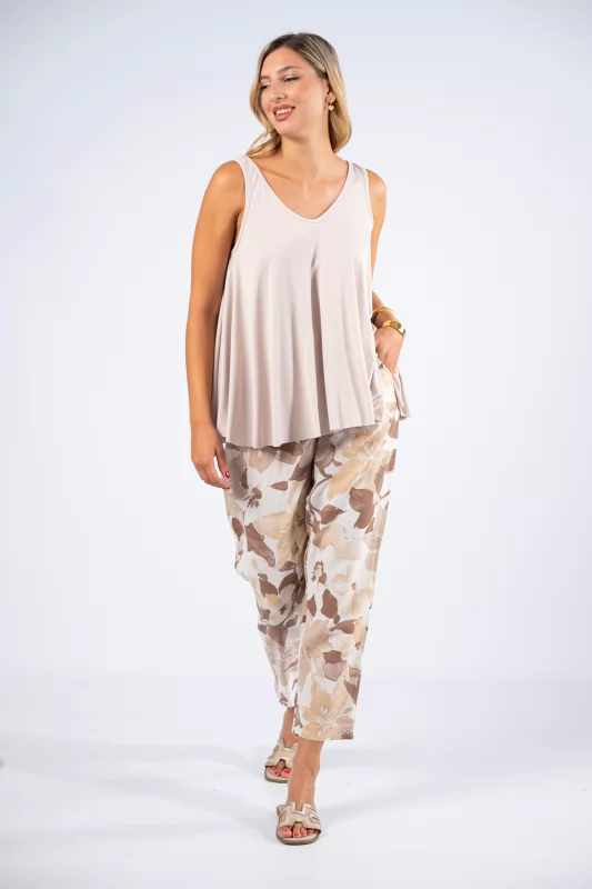 Top Line A Rib Beige