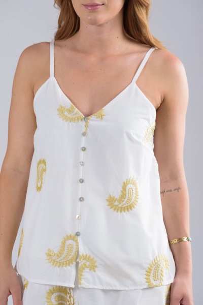 Top Paisley Gold-White