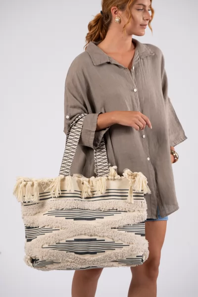 Boho Bag Stripes Cream