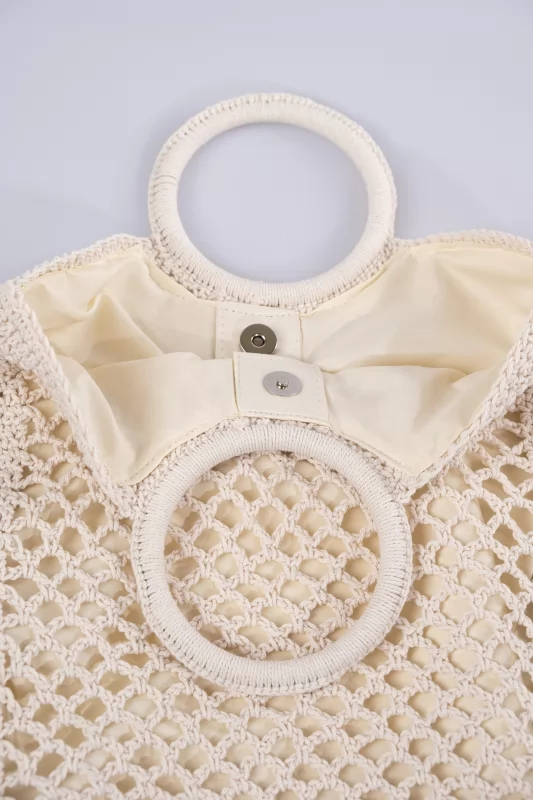 Τσάντα Crochet Cream