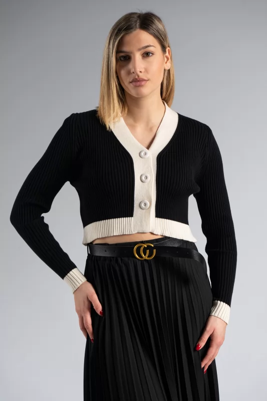 Jacket Crop Top Rib