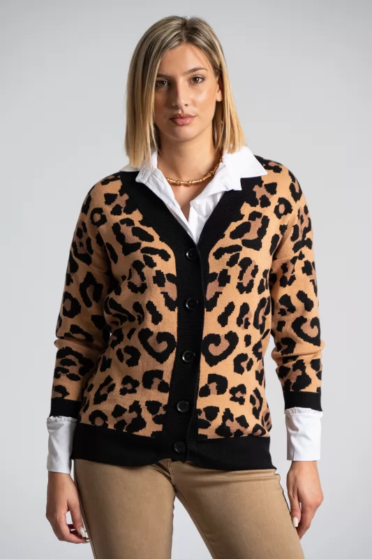 Cardigan Buttons Leopar