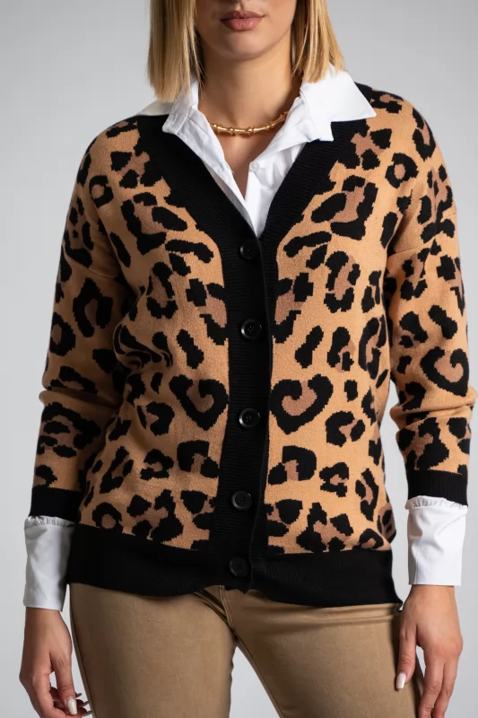 Cardigan Buttons Leopar