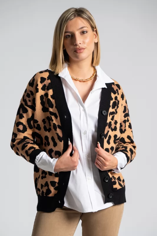 Cardigan Buttons Leopar