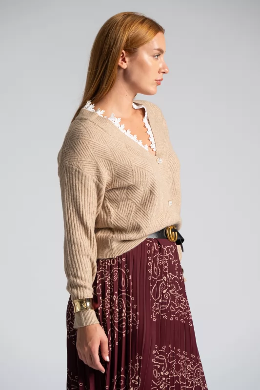 Cardigan Knitted Embroidery