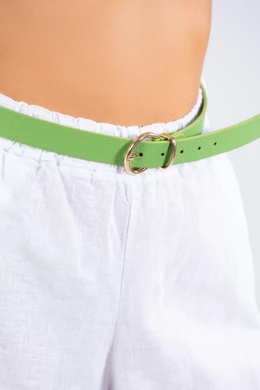 Leatherette belt Tokas Lime