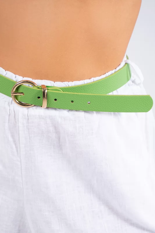 Leatherette belt Tokas Lime